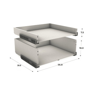 Kit bloc 2 tiroirs Casa L 60 cm ( sans façades )