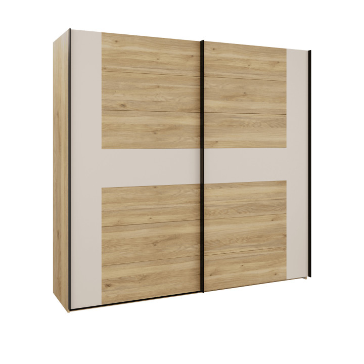 Armoire Bellevue 220 cm avec Lot de 3 étagères