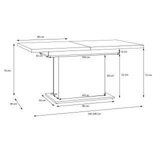 Table à manger Extensible Elara