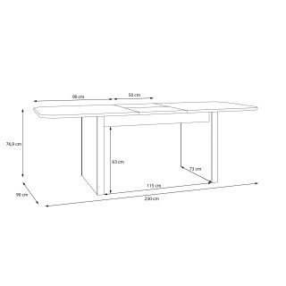 Table repas extensible Ficar