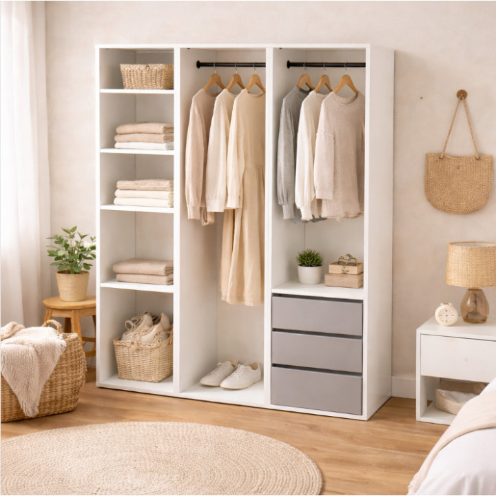 Meuble de rangement Casa 180 cm en blanc