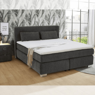 Lit Boxspring chenille gris foncé