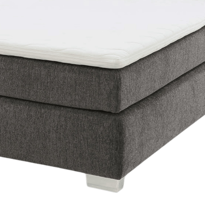 Lit Boxspring chenille gris foncé