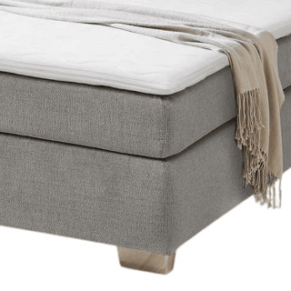 Lit Boxspring Romana chenille gris clair