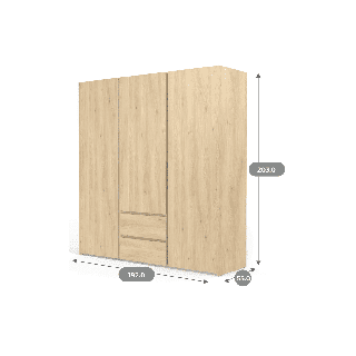 Armoire 3 portes et 2 tiroirs Mosaik