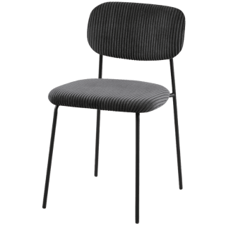 LOLA - Chaise velours cotelé gris