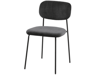 LOLA - Chaise velours cotelé gris