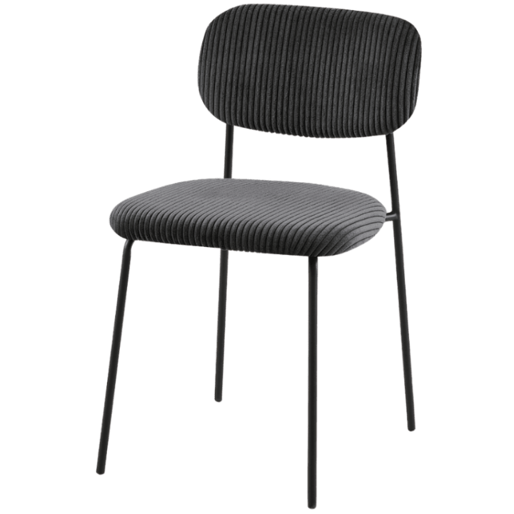 LOLA - Chaise velours cotelé gris