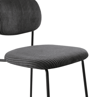 LOLA - Chaise velours cotelé gris