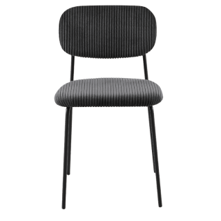 LOLA - Chaise velours cotelé gris