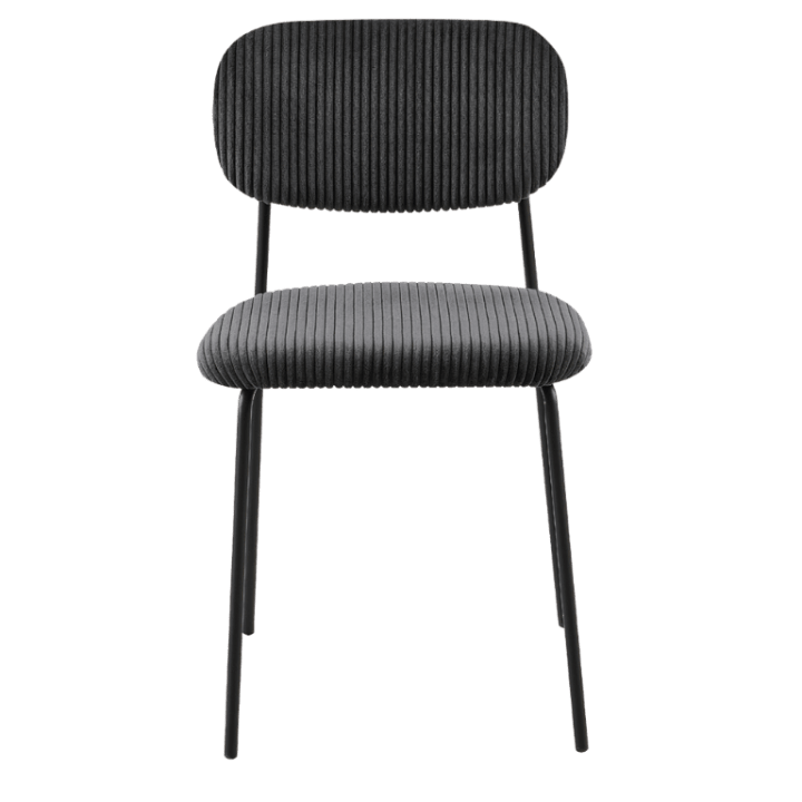 LOLA - Chaise velours cotelé gris