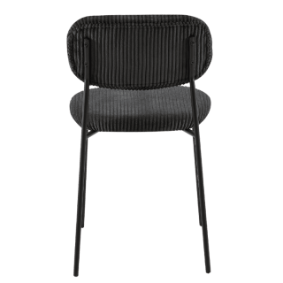 LOLA - Chaise velours cotelé gris