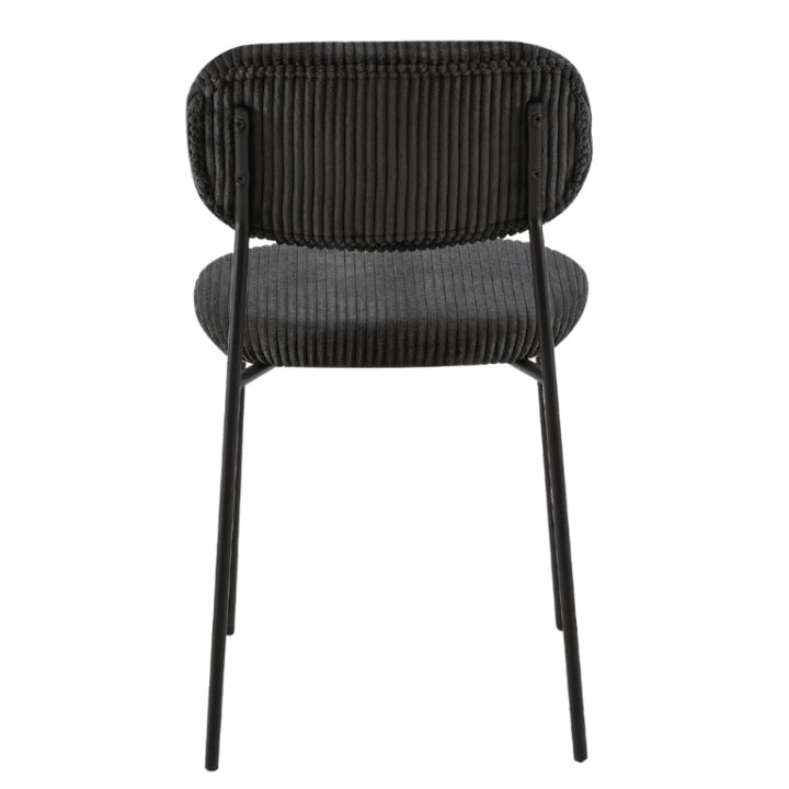 LOLA - Chaise velours cotelé gris
