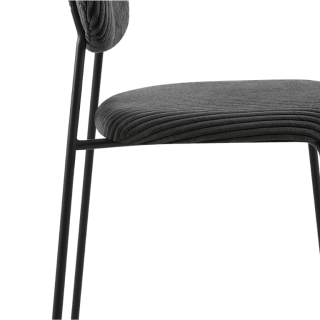 LOLA - Chaise velours cotelé gris
