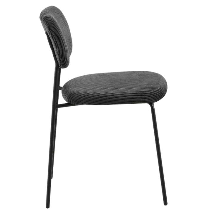 LOLA - Chaise velours cotelé gris