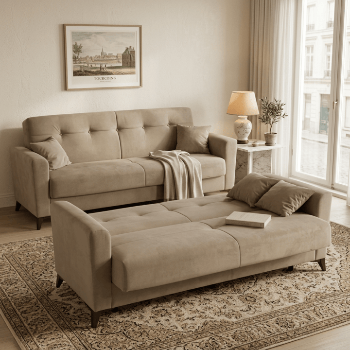 Canapé convertible Hugo Beige