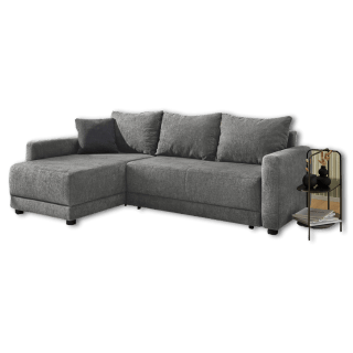 Canapé d'angle convertible coffre Venezia gris foncé
