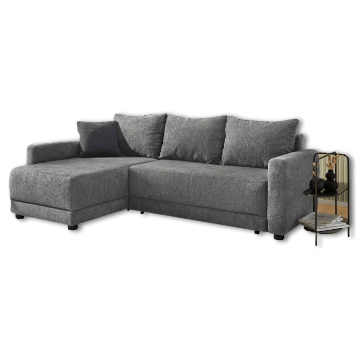 Canapé d'angle convertible coffre Venezia gris foncé