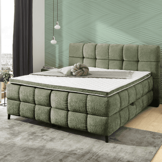 Lit box Molly 180 cm - chenille vert