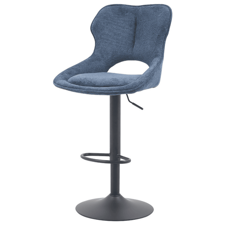 Chaise de bar Mori tissu bleu
