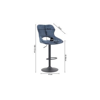 Chaise de bar Mori tissu bleu
