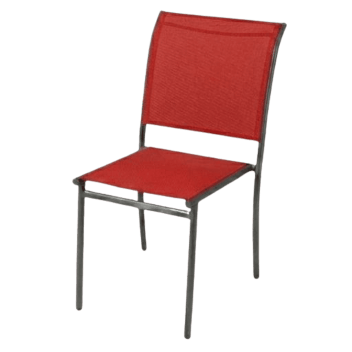 Chaise de jardin Oleron tissu rouge