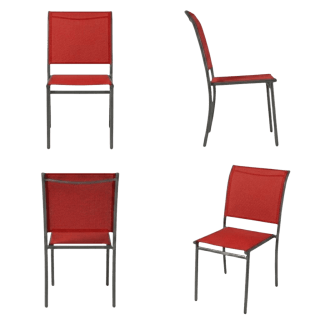 Chaise de jardin Oleron tissu rouge