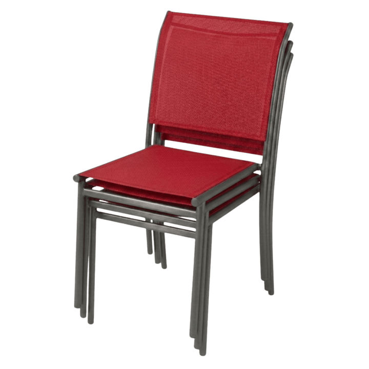 Chaise de jardin Oleron tissu rouge