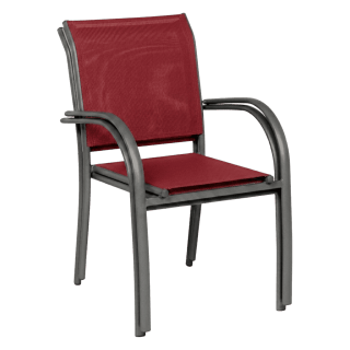 Fauteuil de jardin Kochi tissu rouge
