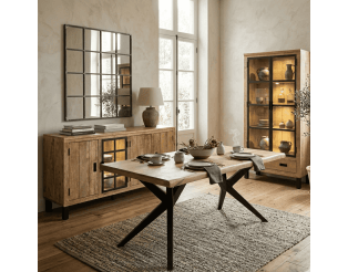 Salle à manger Kali dressoir + table + vitrine