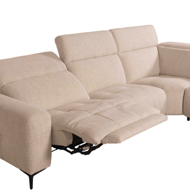 Salon d'angle KM,7932 avec chaise longue et relax éléctrique
