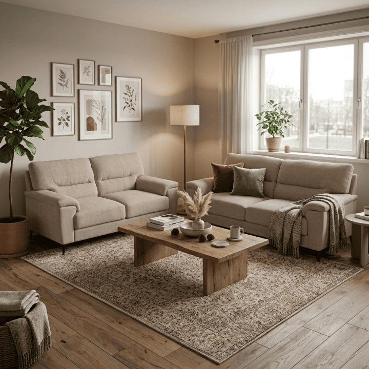 Salon 3 + 2 places Glory beige
