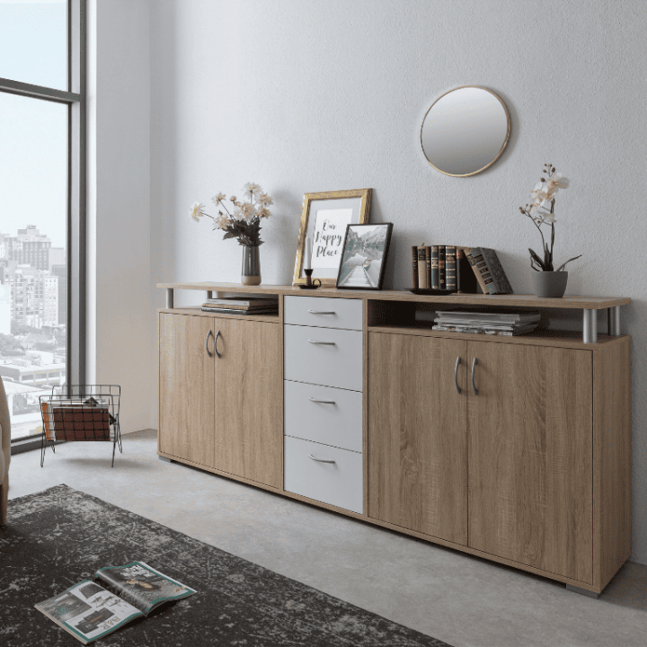 Dressoir Maximo - son oma et blanc