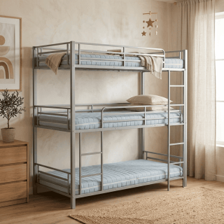 Lit superposé 3 couchages 90x190 Earl Triple gris