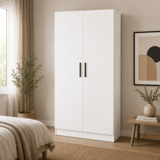 Armoire 2 portes 80 cm blanc R8012
