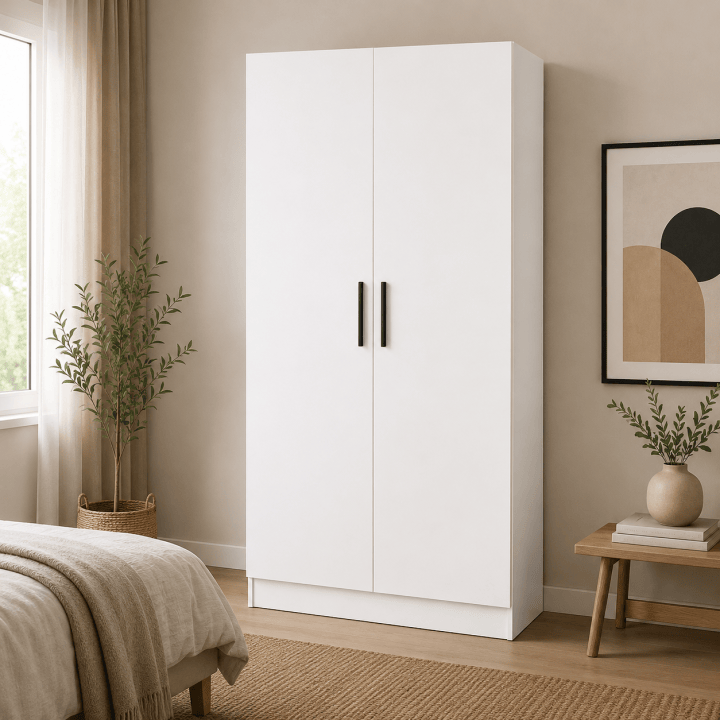 Armoire 2 portes 80 cm blanc R8012