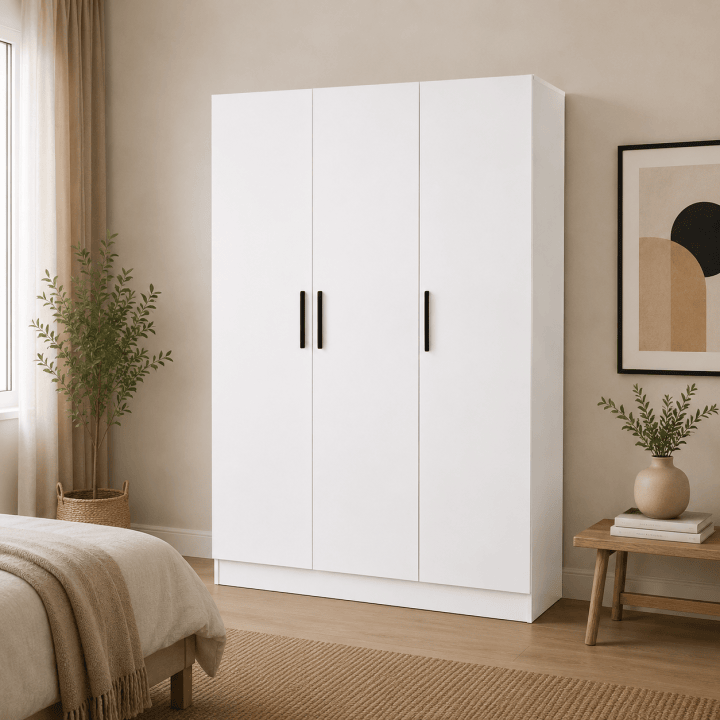 Armoire 3 portes 120 cm Blanc R8013