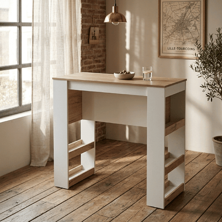 Juna - Table bar avec rangements