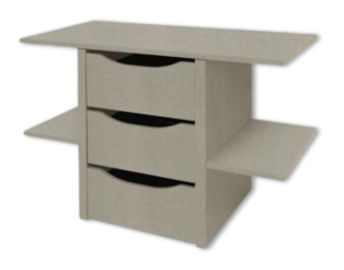 Bloc 3 tiroirs Gris A00033,9898