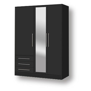 Armoire 3 portes (miroir) Jupiter noir