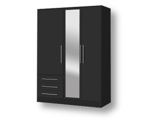 Armoire 3 portes (miroir) Jupiter noir