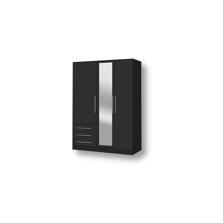Armoire 3 portes (miroir) Jupiter noir