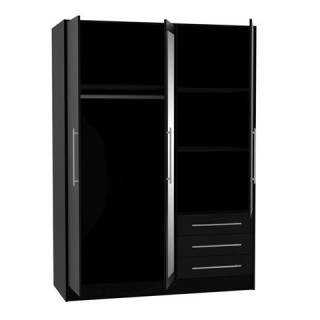 Armoire 3 portes (miroir) Jupiter noir