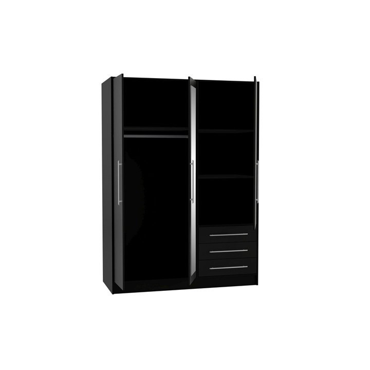 Armoire 3 portes (miroir) Jupiter noir