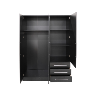 Armoire 3 portes (miroir) Jupiter noir