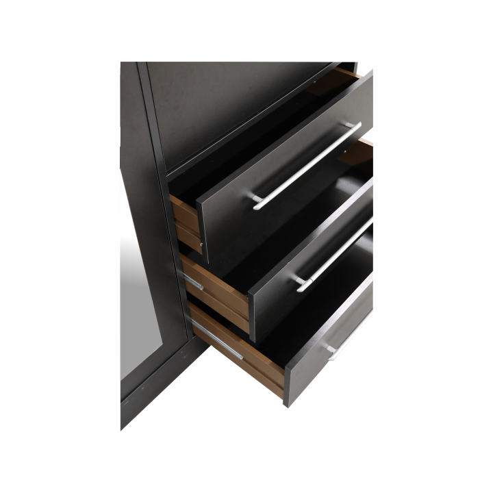 Armoire 3 portes (miroir) Jupiter noir