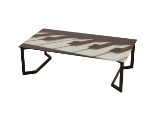 Table de salon Piano noir/blanc