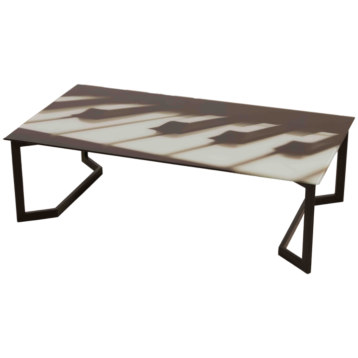 Table de salon Piano noir/blanc