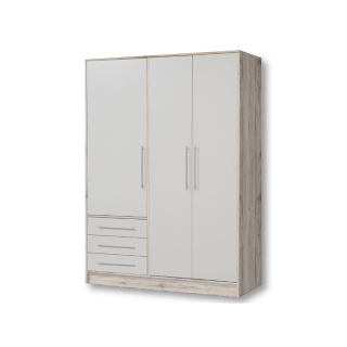 Armoir 3 portes Jupiter sand oak/blanc