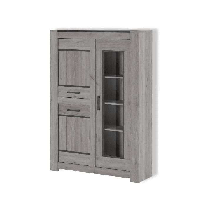 Vitrine Tom chêne gris